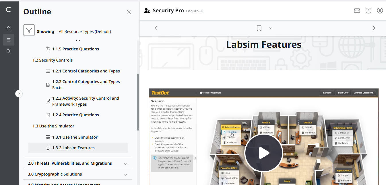 TestOut Security Pro for Security+ (SY0-701) - Individual License : 12 Month Access