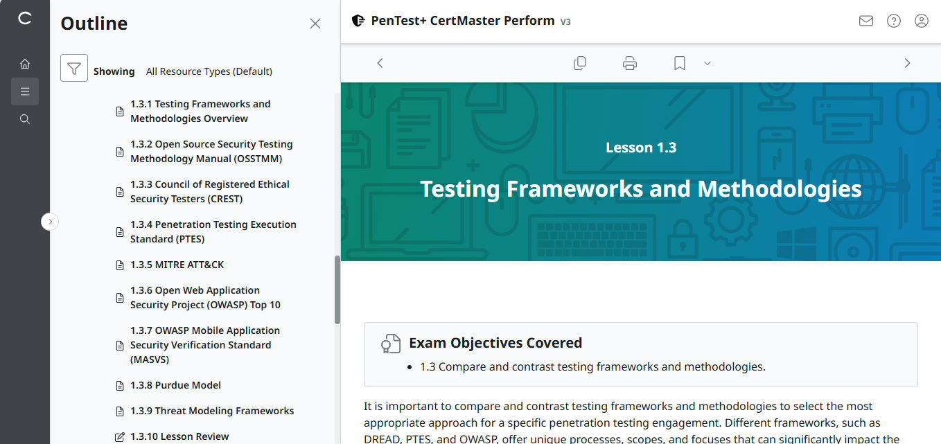 CertMaster Perform for CompTIA PenTest+ PT0-003 (V3) - 3 Month Access