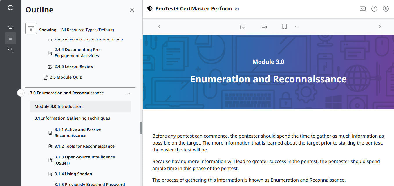 CertMaster Perform for CompTIA PenTest+ PT0-003 (V3) - 3 Month Access