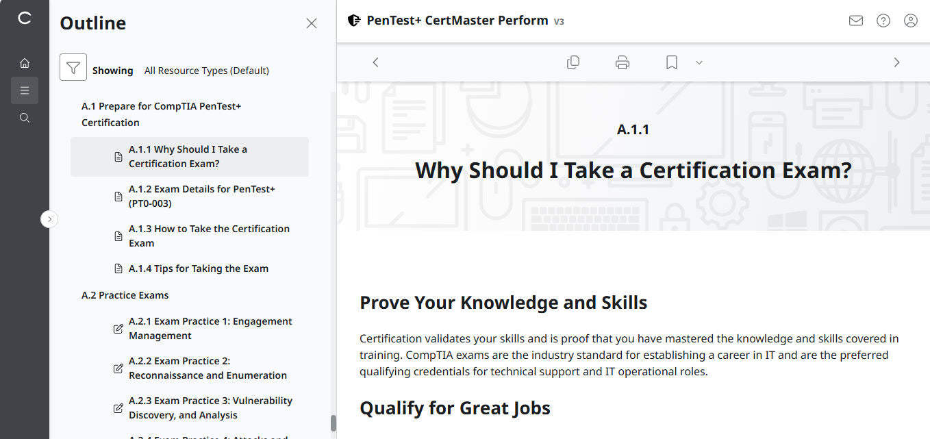 CertMaster Perform for CompTIA PenTest+ PT0-003 (V3) - 3 Month Access