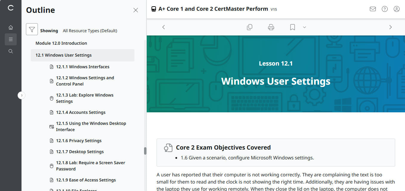 CertMaster Perform for CompTIA A+ Core 1 & 2 (V15) (4 Month Access)
