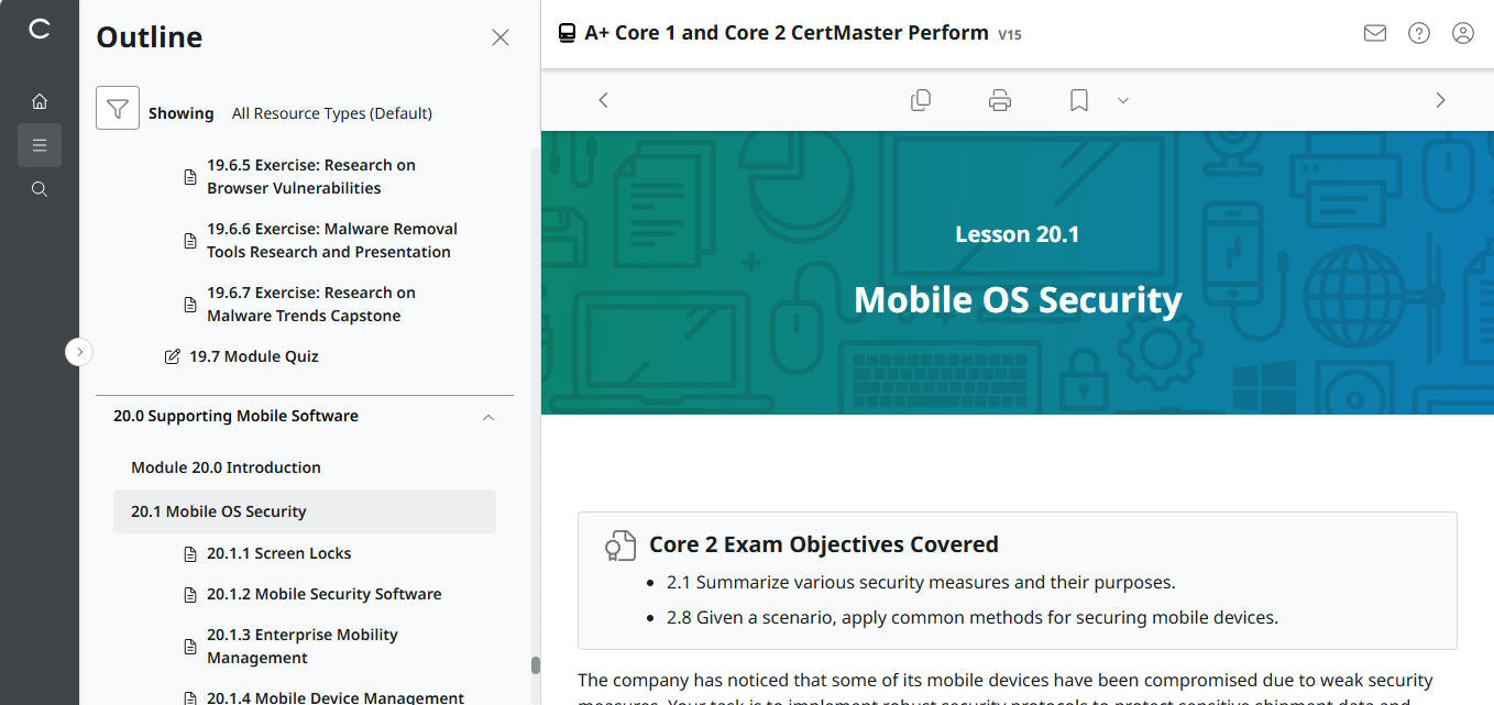 CertMaster Perform for CompTIA A+ Core 1 & 2 (V15) (4 Month Access)