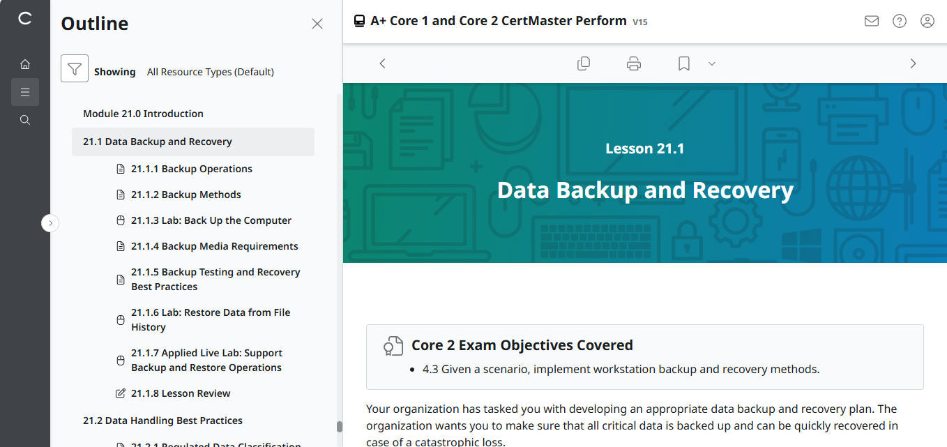 CertMaster Perform for CompTIA A+ Core 1 & 2 (V15) (4 Month Access)