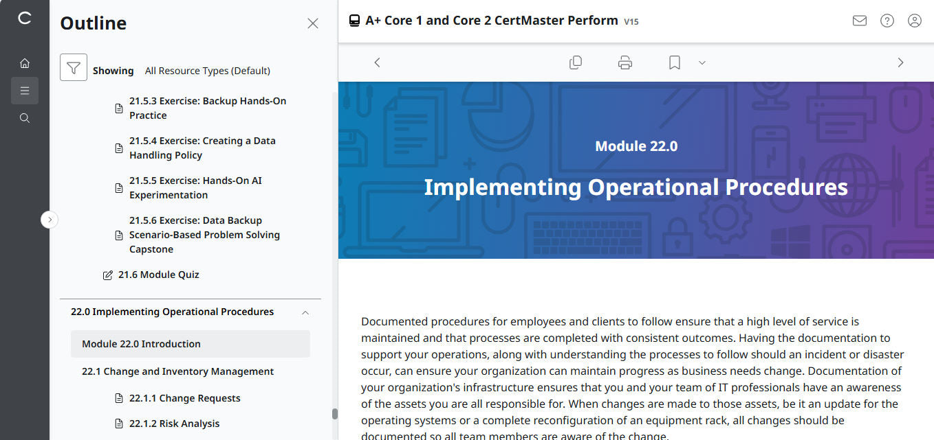 CertMaster Perform for CompTIA A+ Core 1 & 2 (V15) (4 Month Access)
