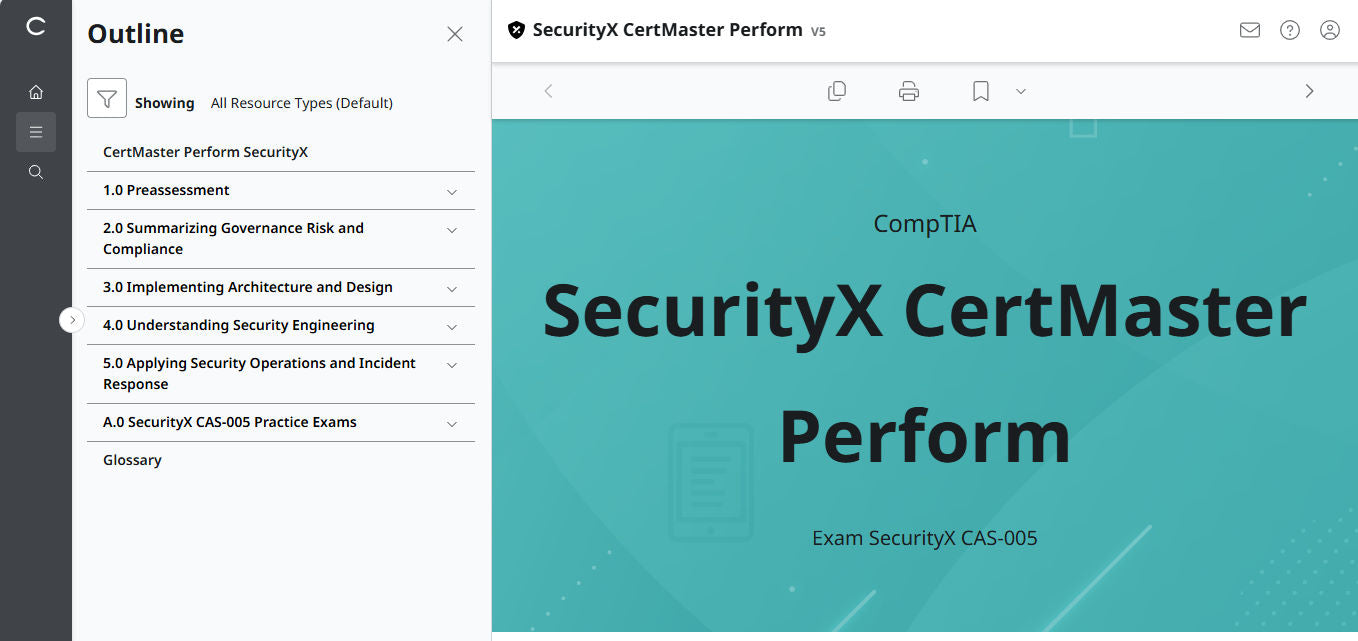CertMaster Perform for CompTIA SecurityX CASP+ CAS-005 - 3 Months Access