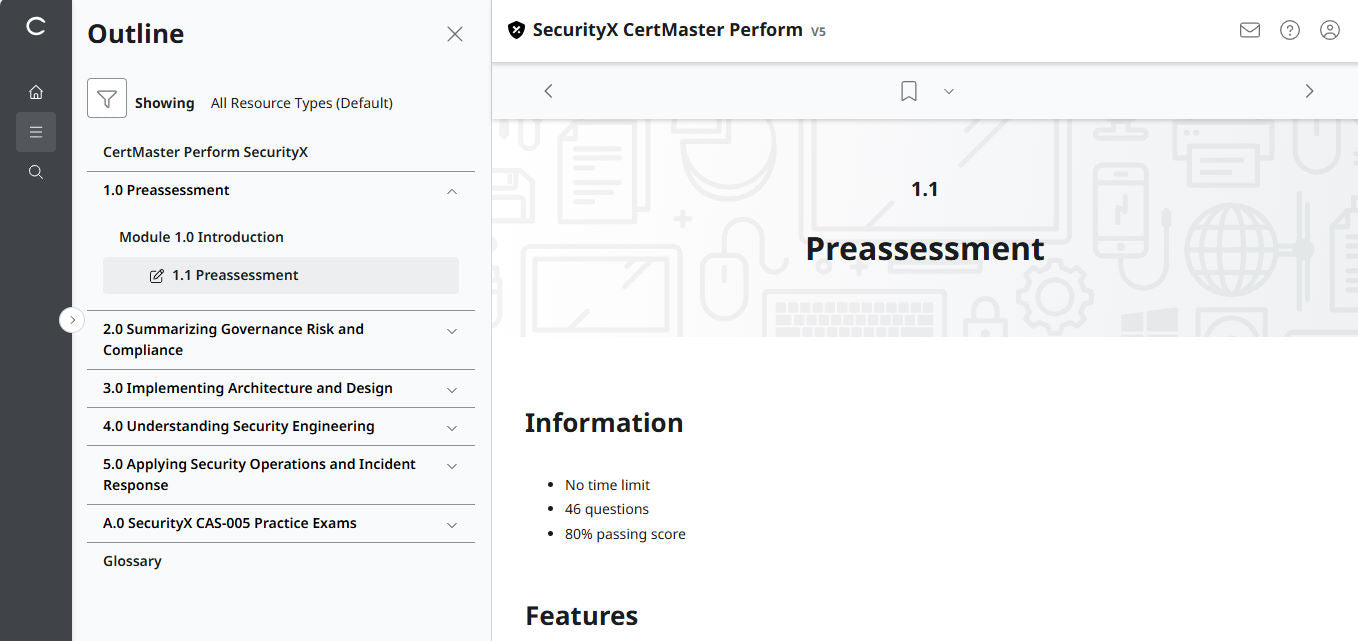 CertMaster Perform for CompTIA SecurityX CASP+ CAS-005 - 3 Months Access