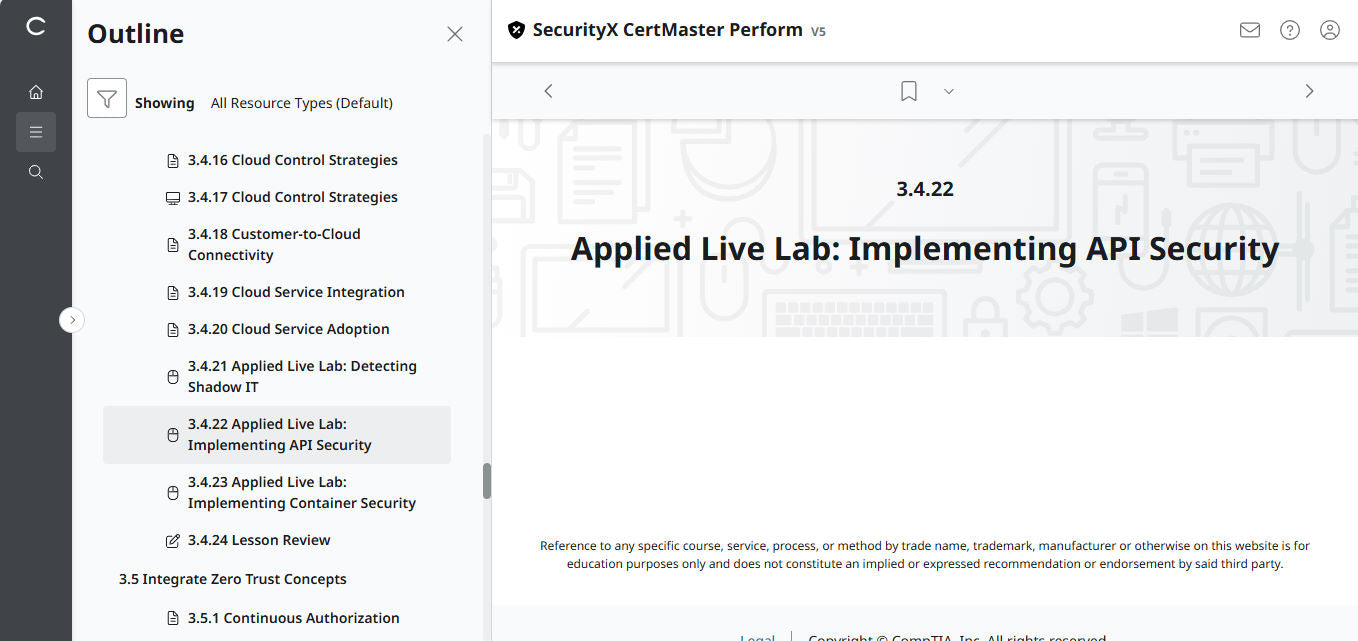 CertMaster Perform for CompTIA SecurityX CASP+ CAS-005 - 3 Months Access