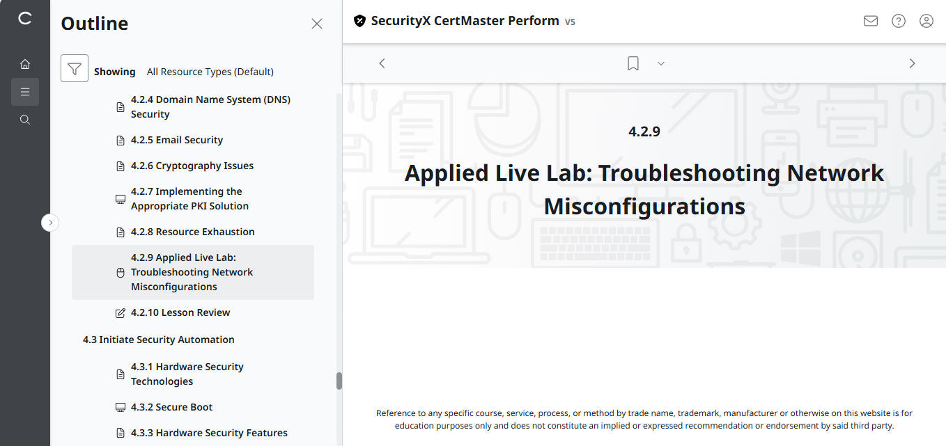 CertMaster Perform for CompTIA SecurityX CASP+ CAS-005 - 3 Months Access