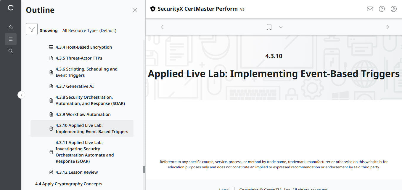 CertMaster Perform for CompTIA SecurityX CASP+ CAS-005 - 3 Months Access
