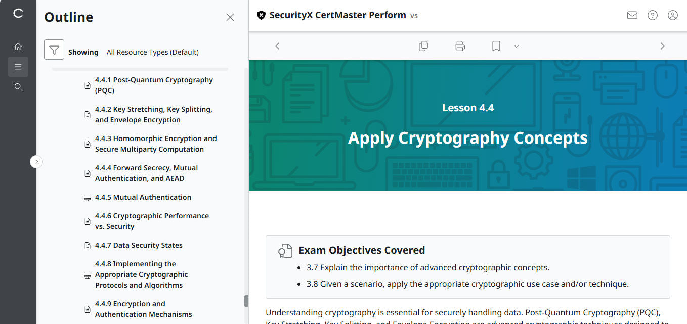 CertMaster Perform for CompTIA SecurityX CASP+ CAS-005 - 3 Months Access